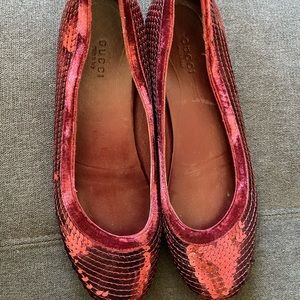 Gucci velvet sequin flats